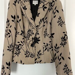 Giorgio Armani Black and Tan Floral Blazer
